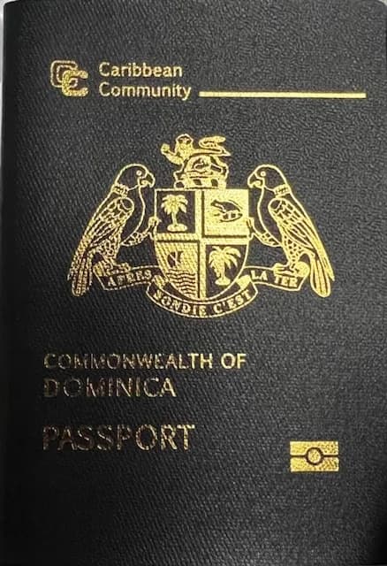 Front cover of the Dominica passport