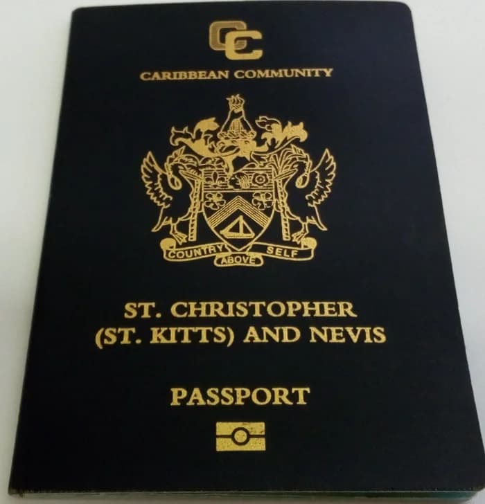 Front cover of the Saint Kitts and Nevis passport