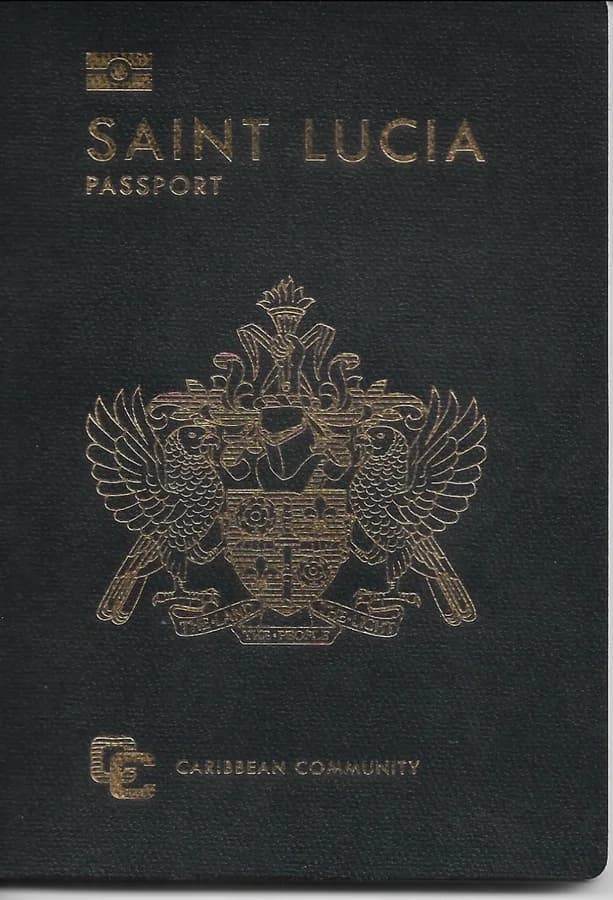 Front cover of the Saint Lucia passport