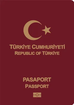 Front cover of the Turkey passport