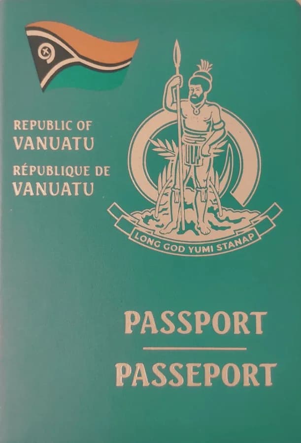 Front cover of the Vanuatu passport